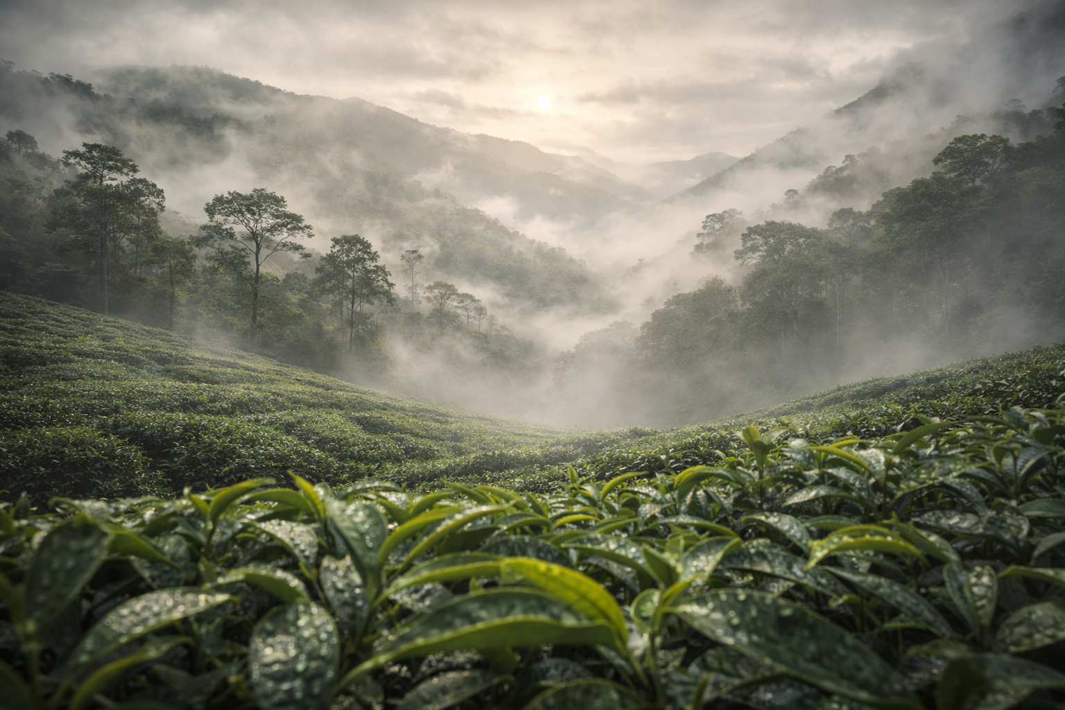 Jardín de té en altitud con niebla: influencia del terroir