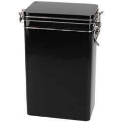 Lata negra rectangular, para 500 gr