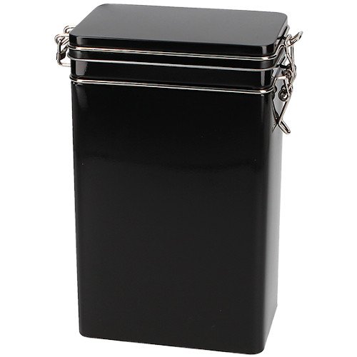 Lata negra rectangular, para 500 gr