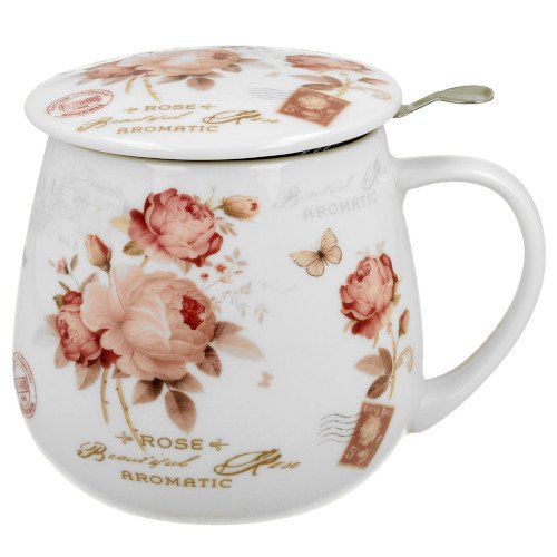 Taza secession, porcelana 0,40 l. filtro y tapa