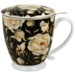 Taza english rose, porcelana 0,50 l. filtro y tapa