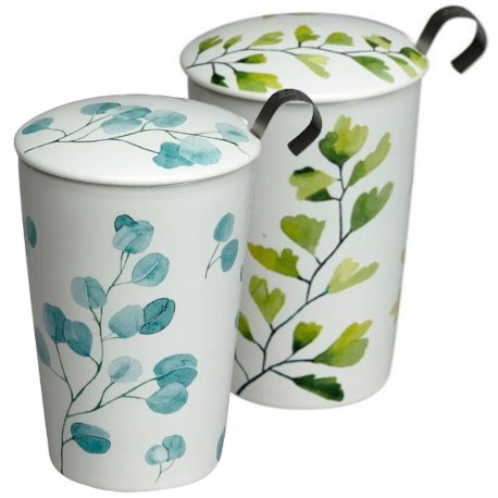 Taza trees, porcelana 0,35 l. filtro tapa Azul